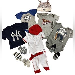 Bundle of NY Yankees and Railriders Baby Clothes